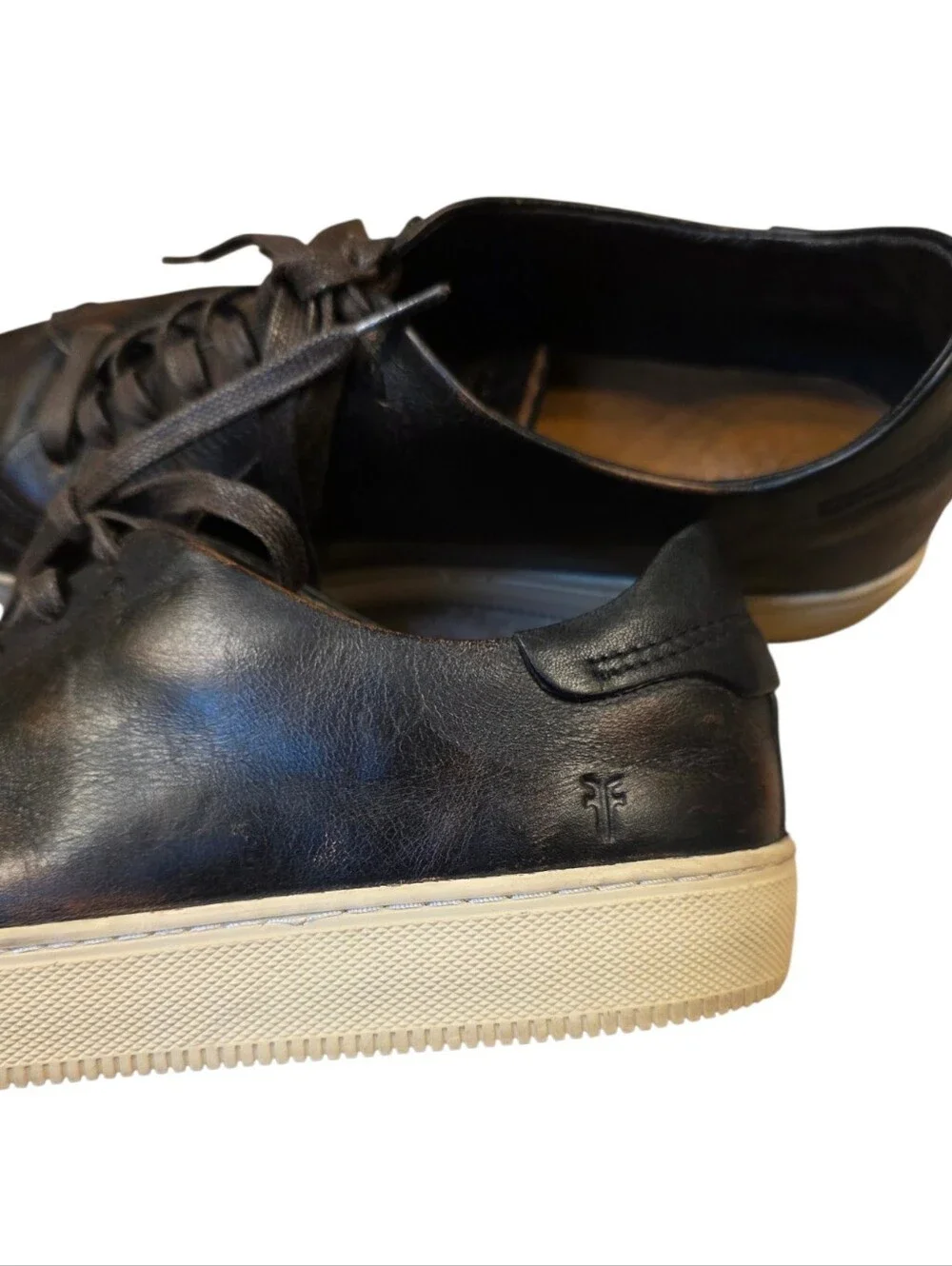 Frye Astor Low Lace Leather Brown Sneakers Size 10.5D